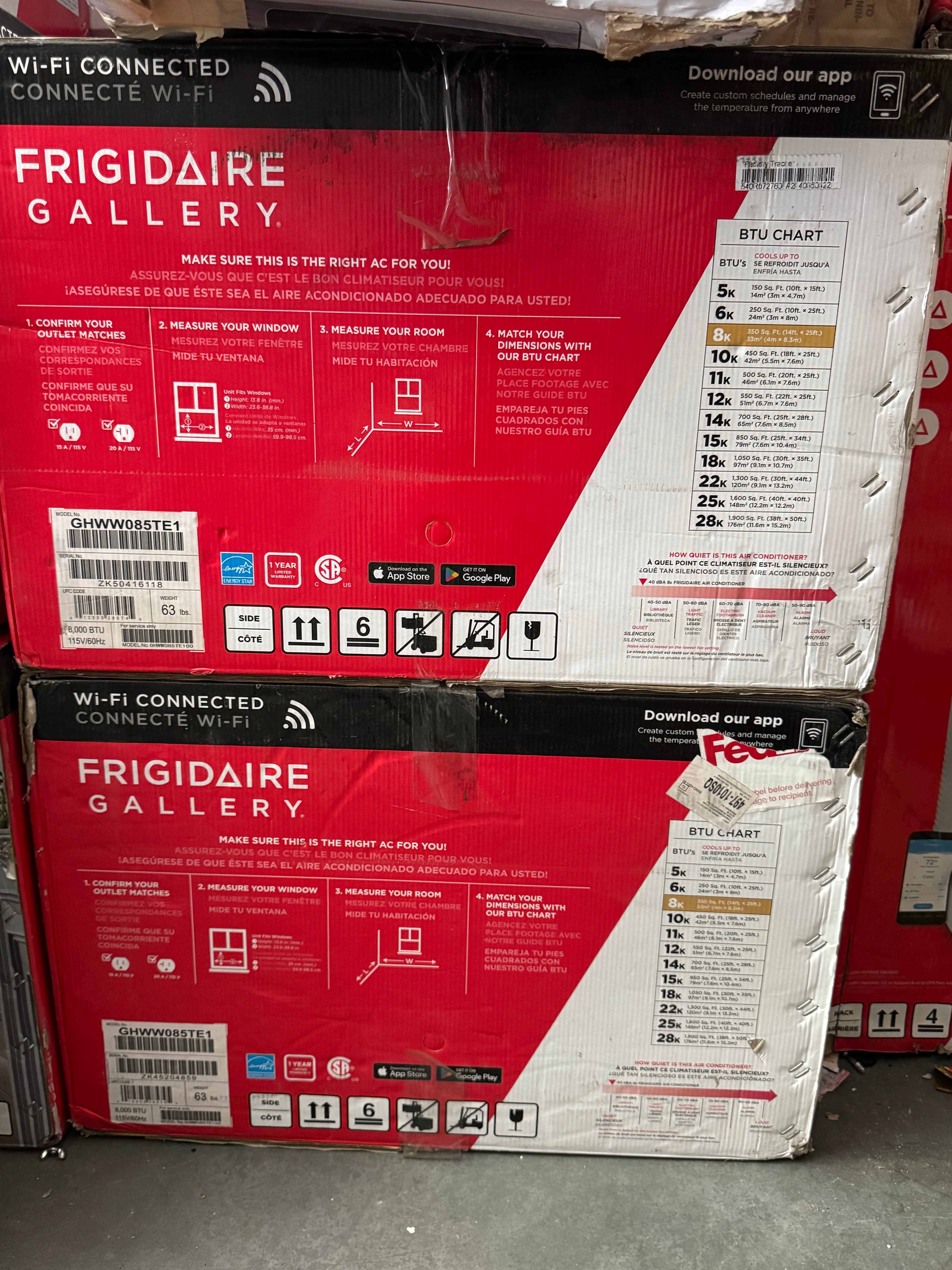 FRIGIDAIRE GALLERY 8,000 BTU (DOE) Window Air Conditioner Cools 350 sq. ft. in White with Remote and WiFi 115V