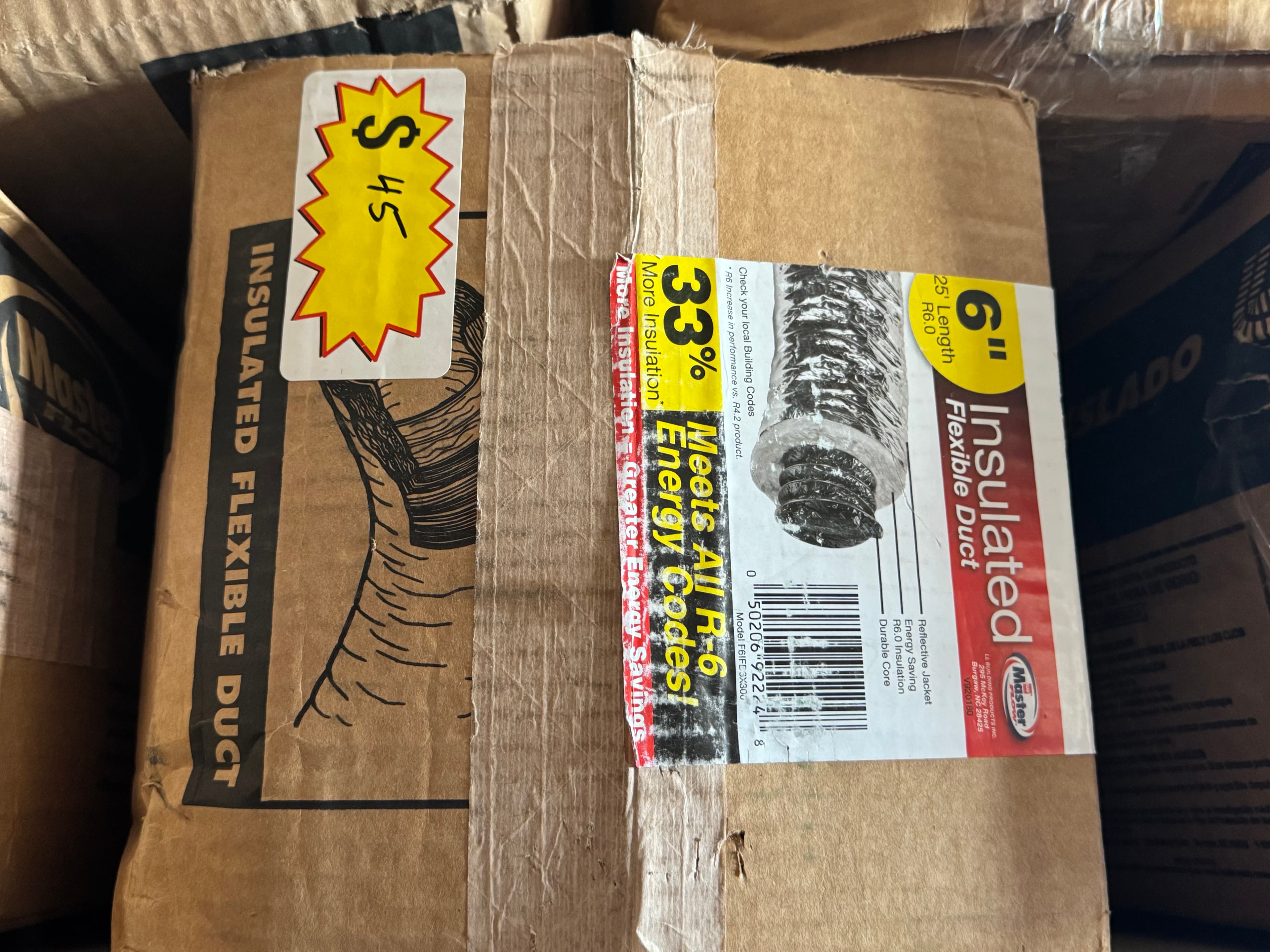 6 in. x 25 ft. R6 Insulated Flexible Duct Silver Jacket