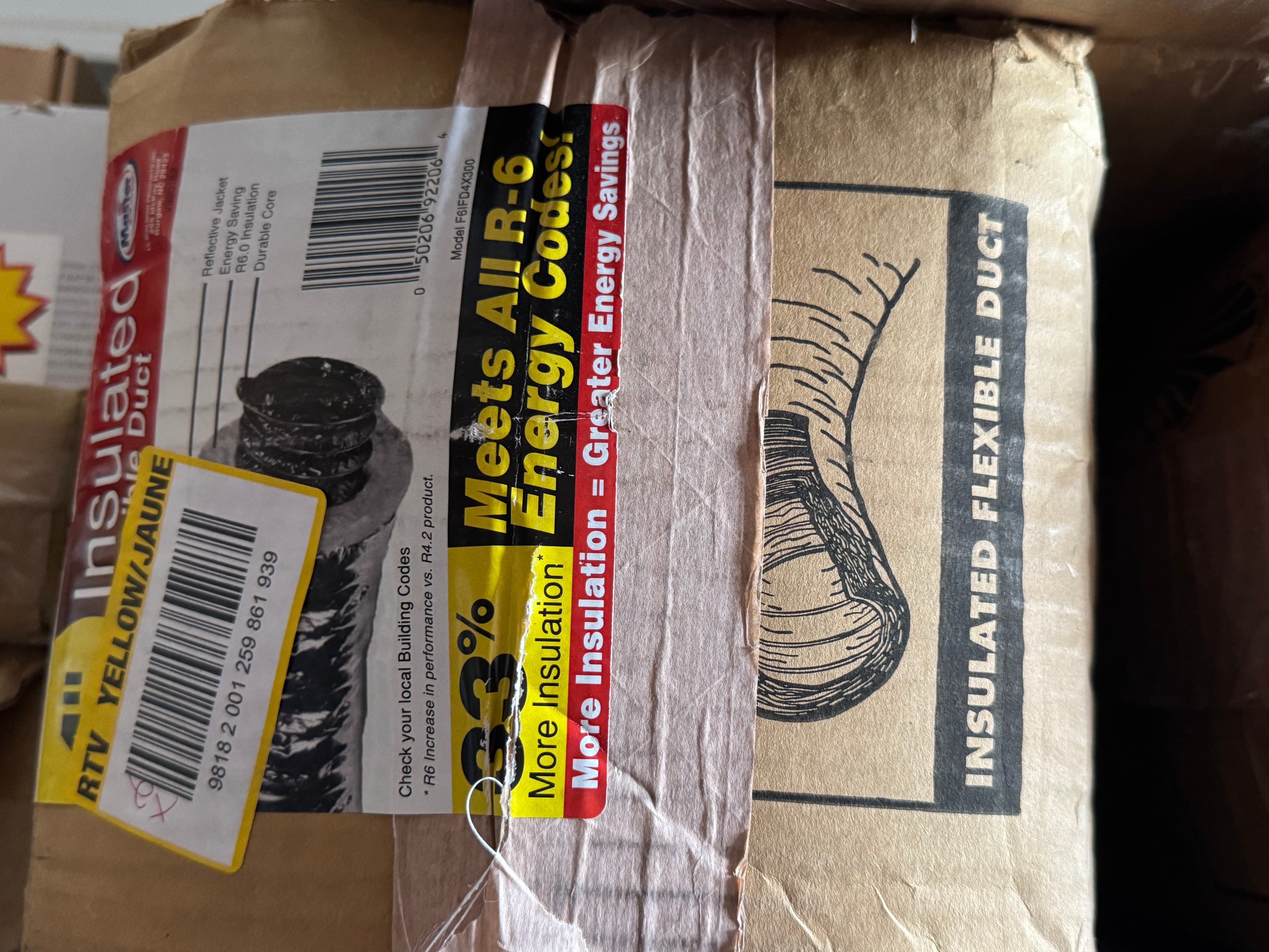 4 in. x 25 ft. R6 Insulated Flexible Duct Silver Jacket