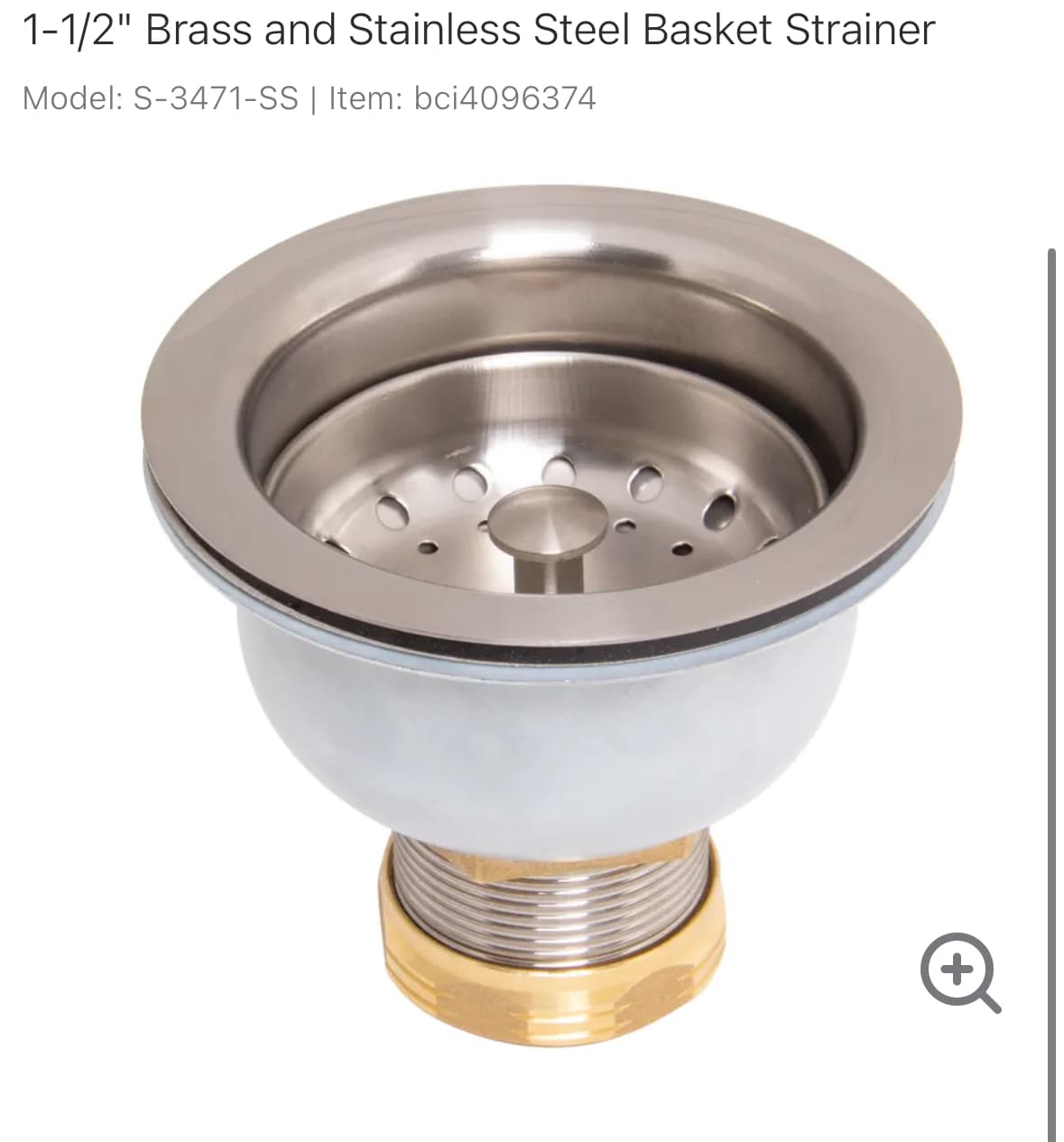 Speakman 1-1/2" Brass and Stainless Steel Basket Strainer