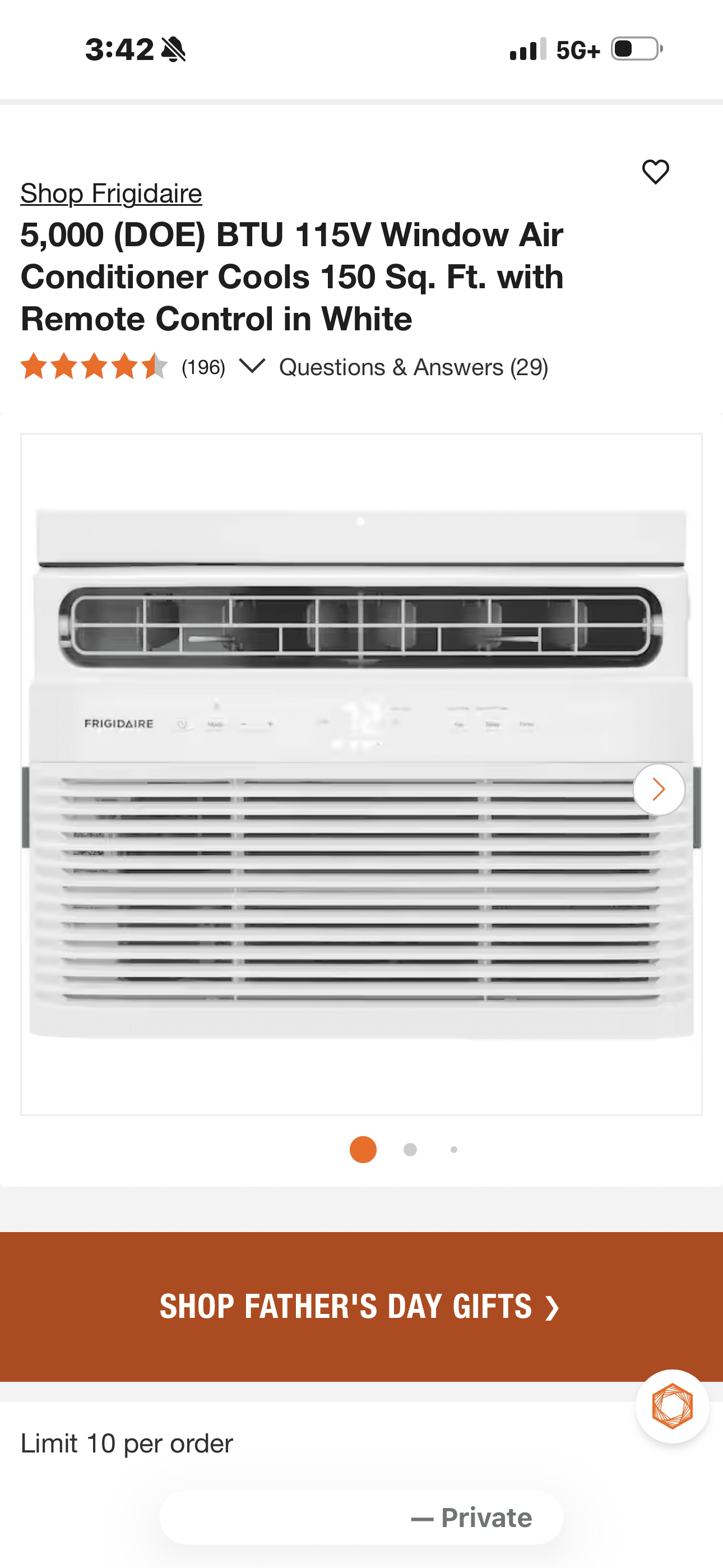Frigidaire 5,000 (DOE) BTU 115V Window Air Conditioner Cools 150 Sq. Ft. with Remote Control in White