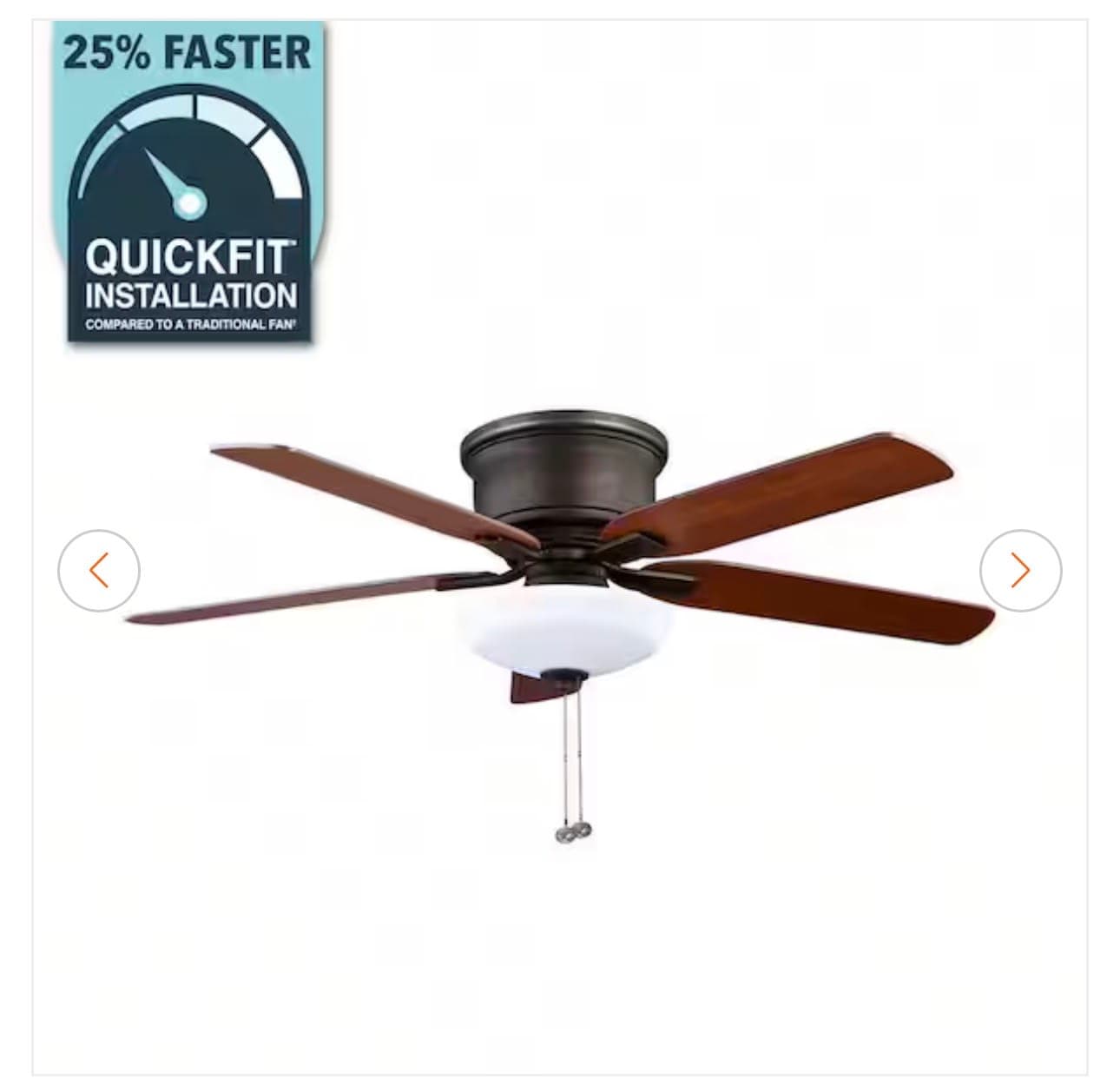 Hampton Bay Holly Springs Low Profile 52 in. LED Indoor Oil-Rubbed Bronze Ceiling Fan with Light Kit