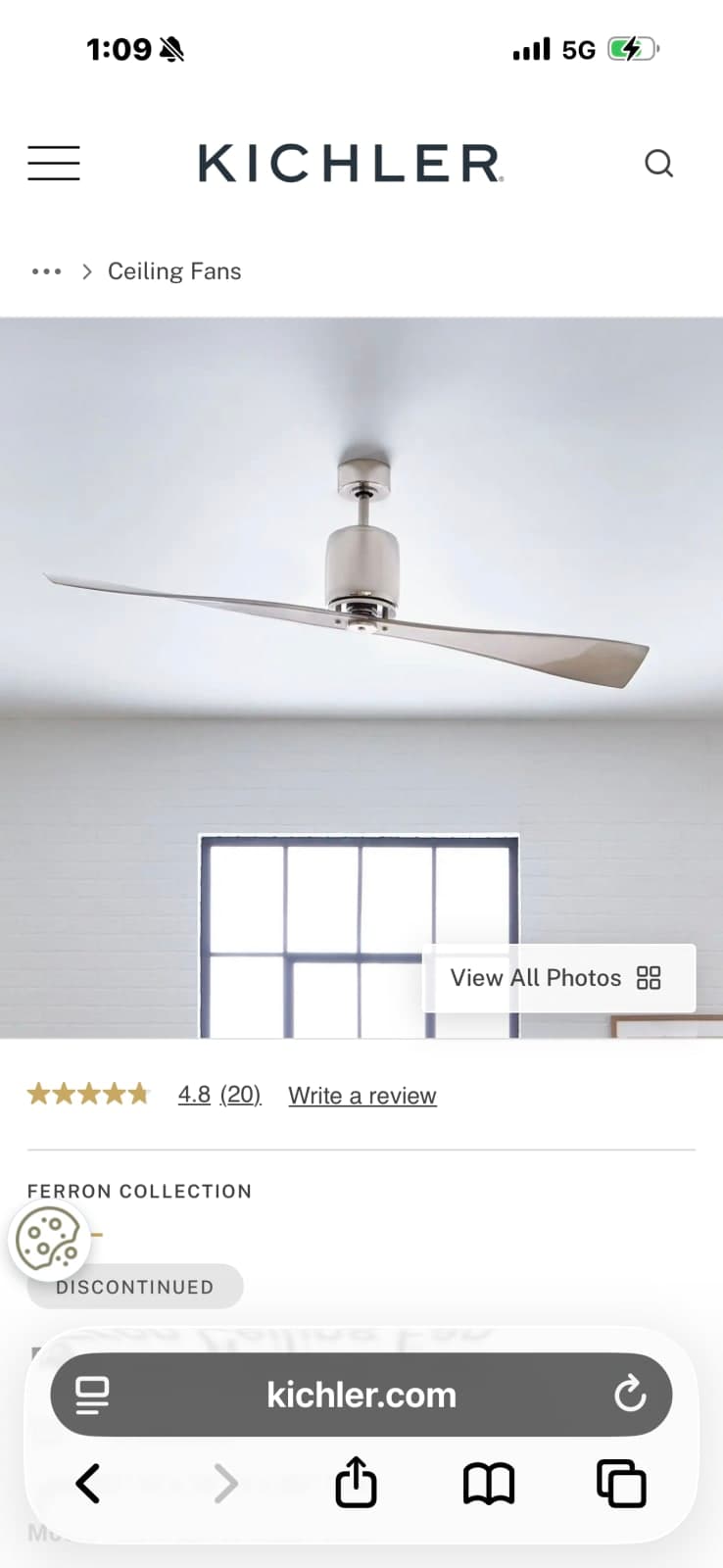 Kichler Ferron 60” ceiling fan