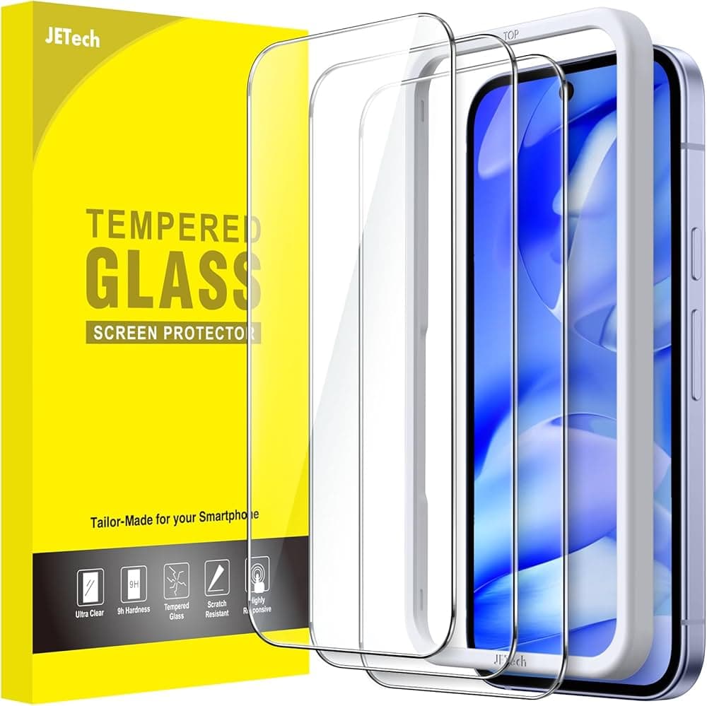 JETech Screen Protector for Google Pixel 9a 6.3-Inch 2025, Tempered Glass Film with Easy Installation Tool, Fingerprint Compatible, HD Clear