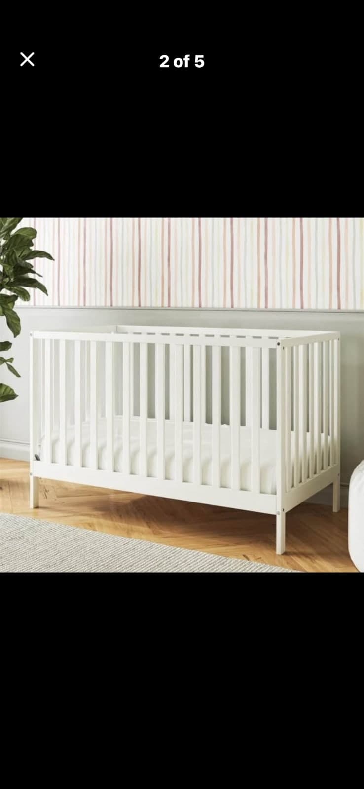 Three and one convertible, crib, white