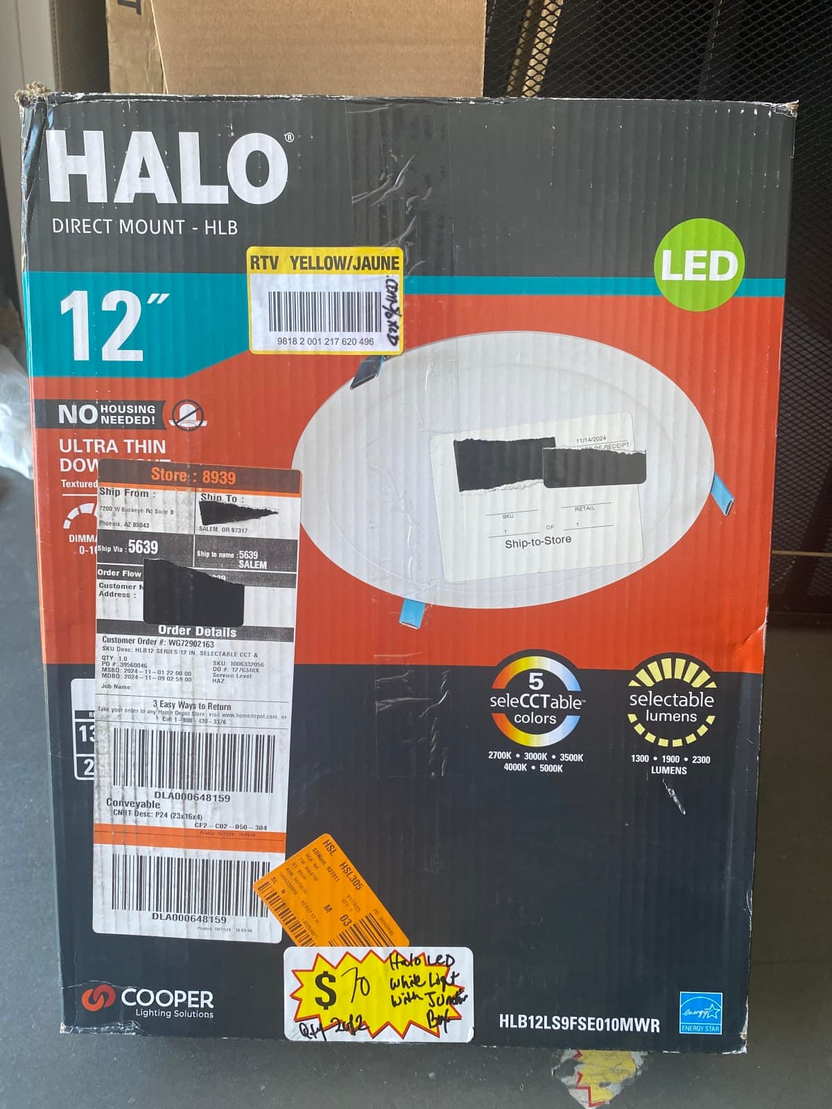 Halo 12" LED Direct Mount Replacement Fixture - Cooper Lighting