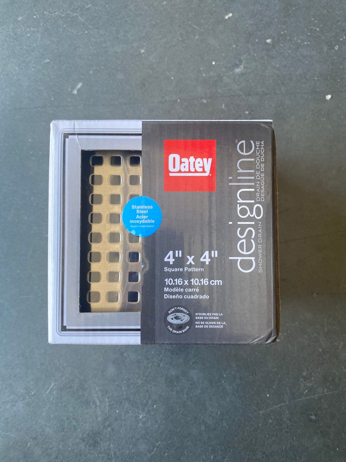 Oatey 4"x4" Square Pattern Shower Drain - 10.16x16cm