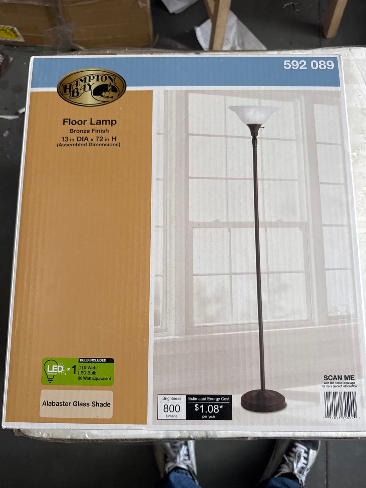 Hampton Bay Bronze Finish Floor Lamp - 13" H