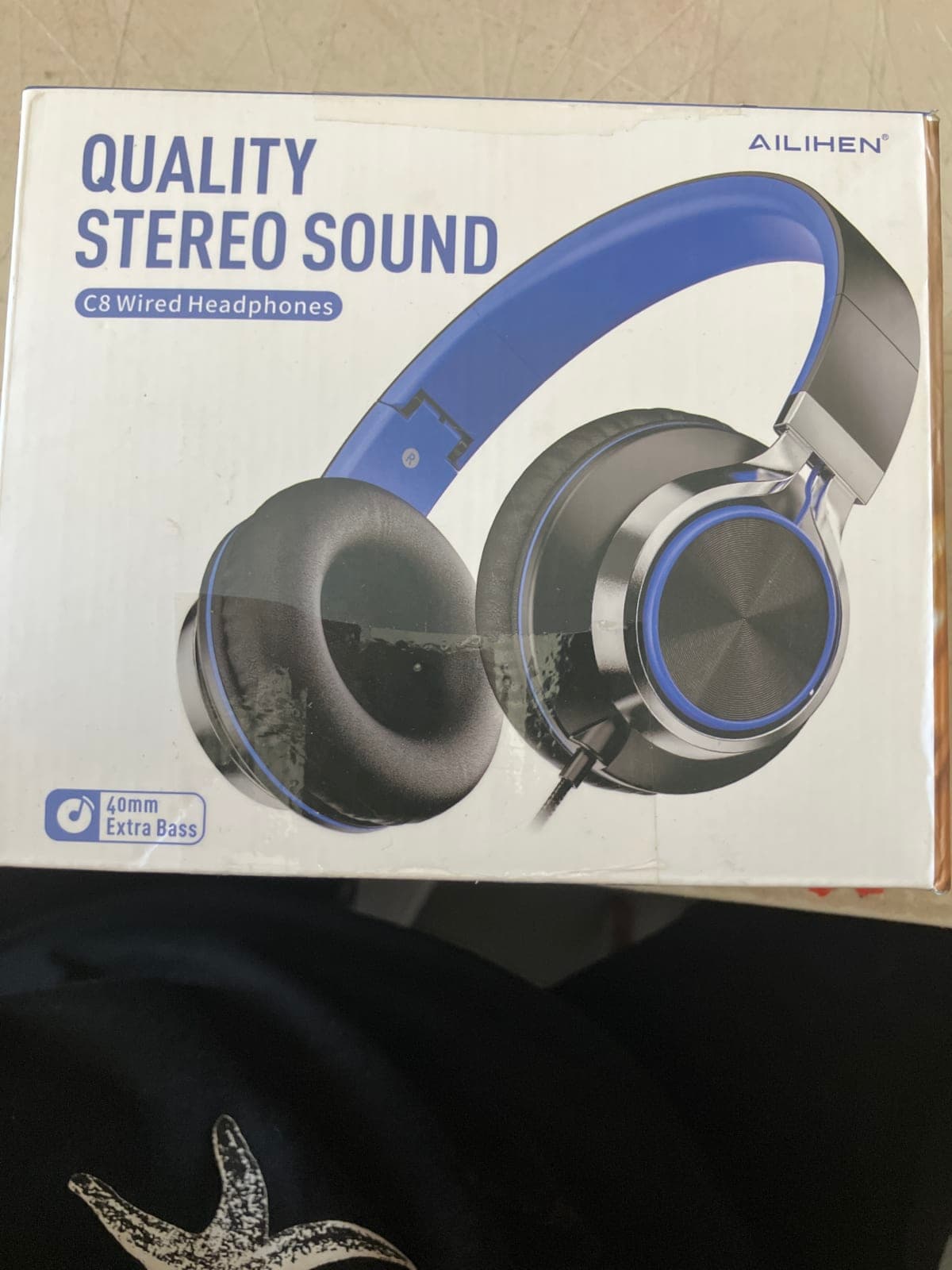 Ailih Quality Stereo Headphones - C8 Wired, 40mm Extra Bass