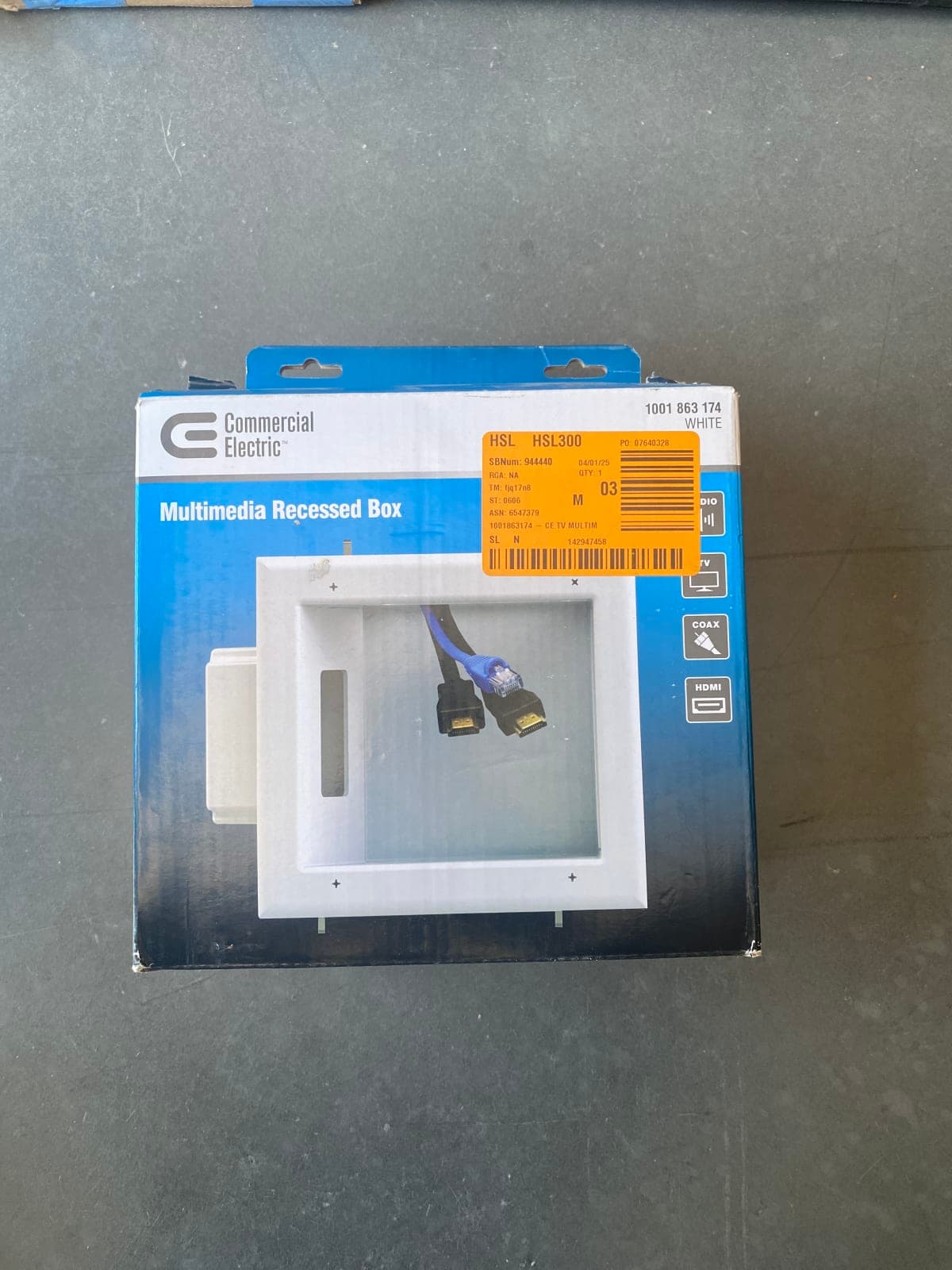 Commercial Electric Multimedia Recessed Box w/Cable