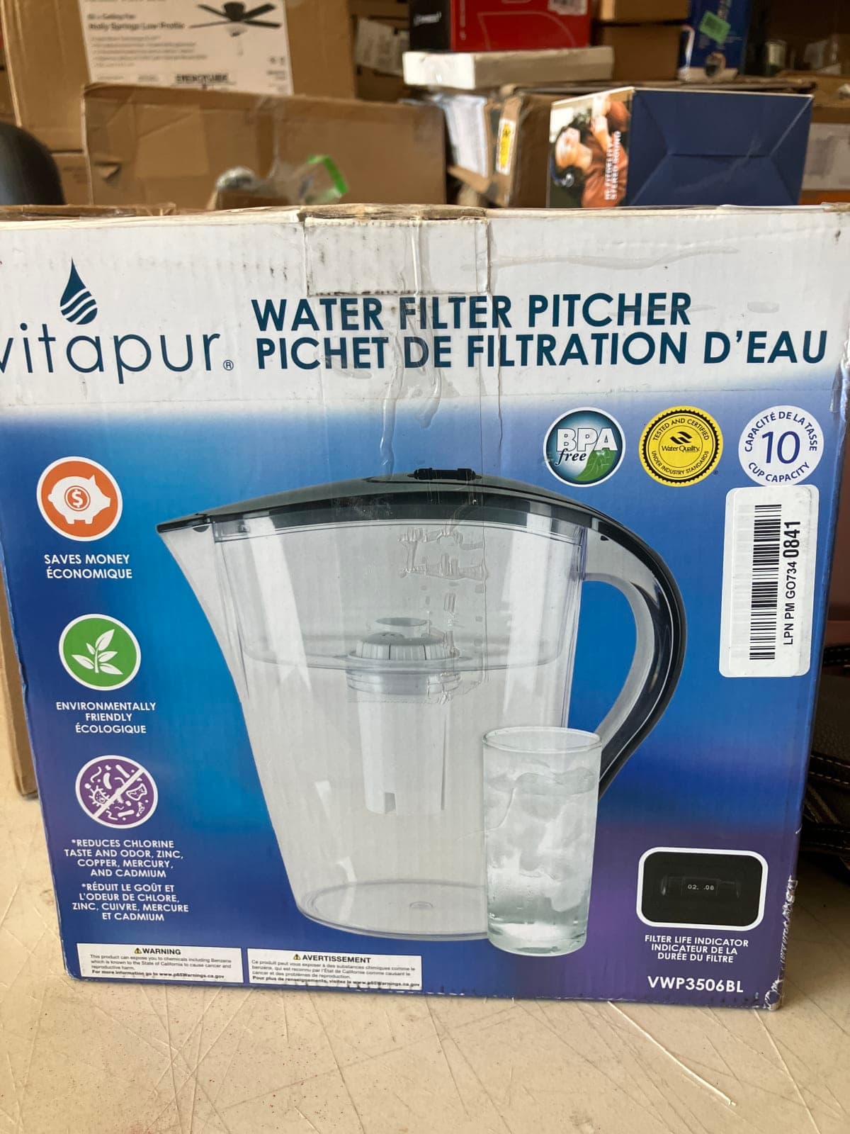 VITAPUR WATER FILTRATION PITCHER