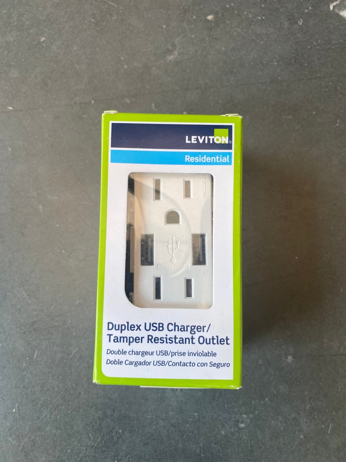 Leviton Duplex USB Charger Tamper Resistant Outlet