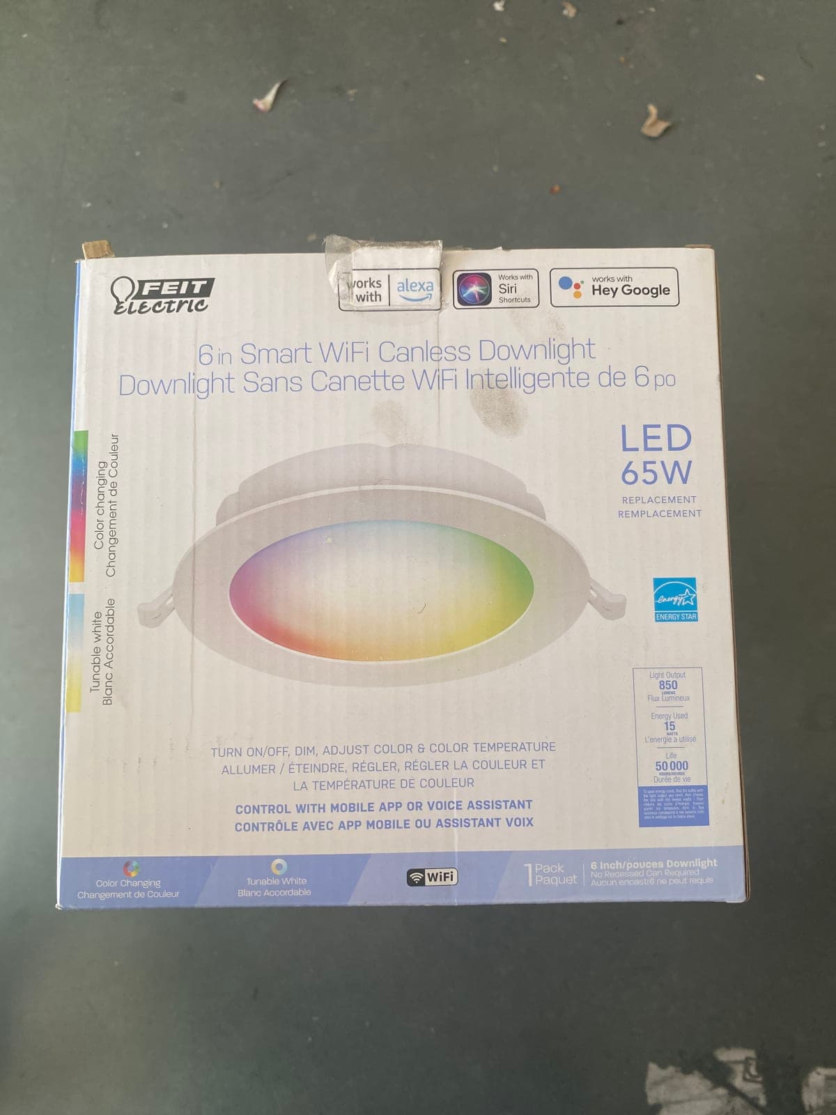 Feit Electric 6in Smart WiFi Canless Downlight - LED 65W