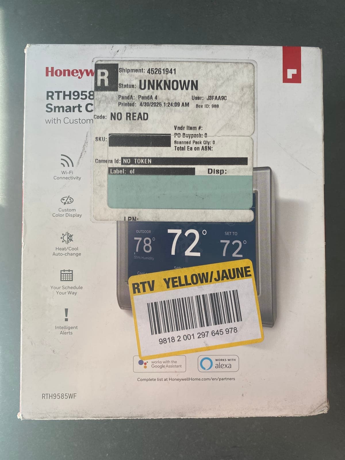 Honeywell RTH9585WF Smart Thermostat with Customizable Color Display