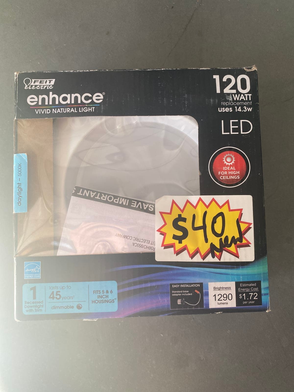 Feit Electric Enhance 120W LED Recessed Downlight with Trim