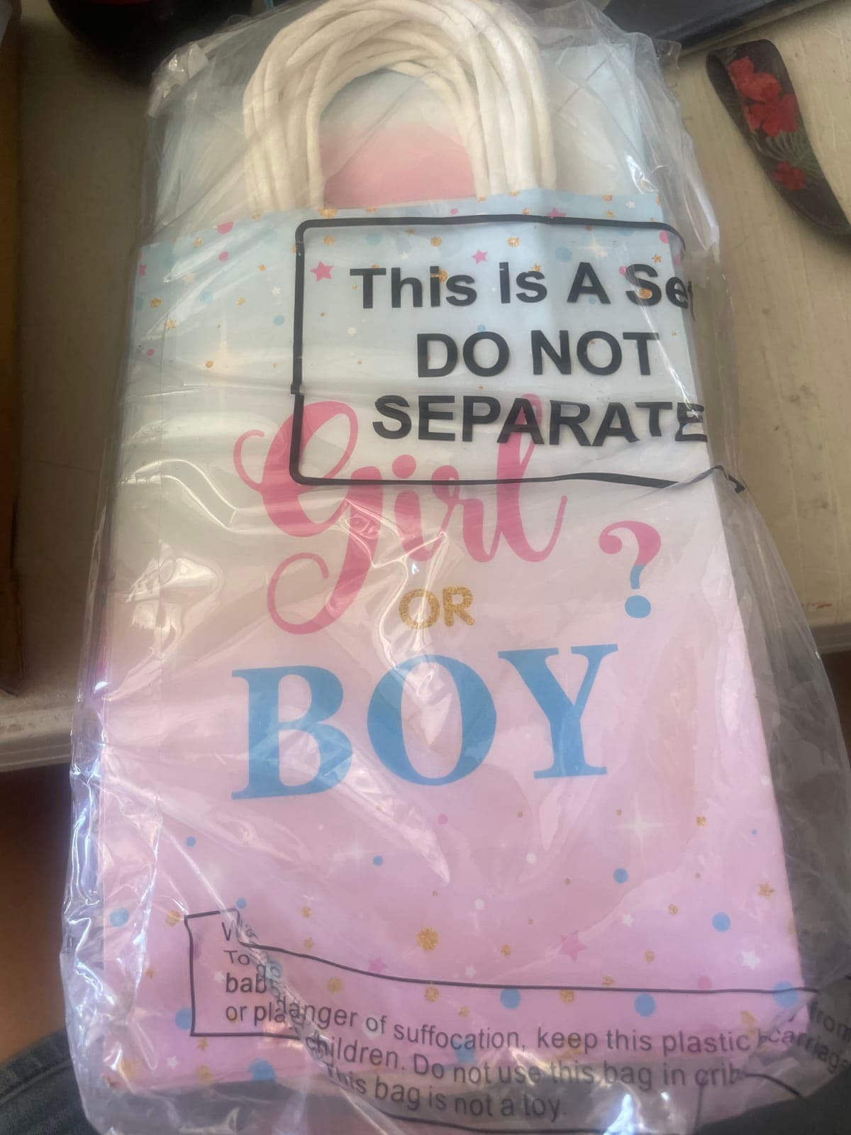 Gender Reveal Party Gift Bag - Girl or Boy Design