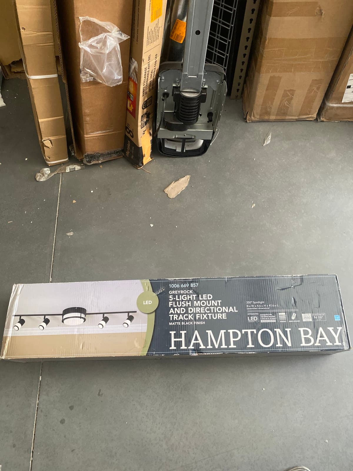 Hampton Bay 5-Light LED Flush Mount Track Fixture - Matte Black
