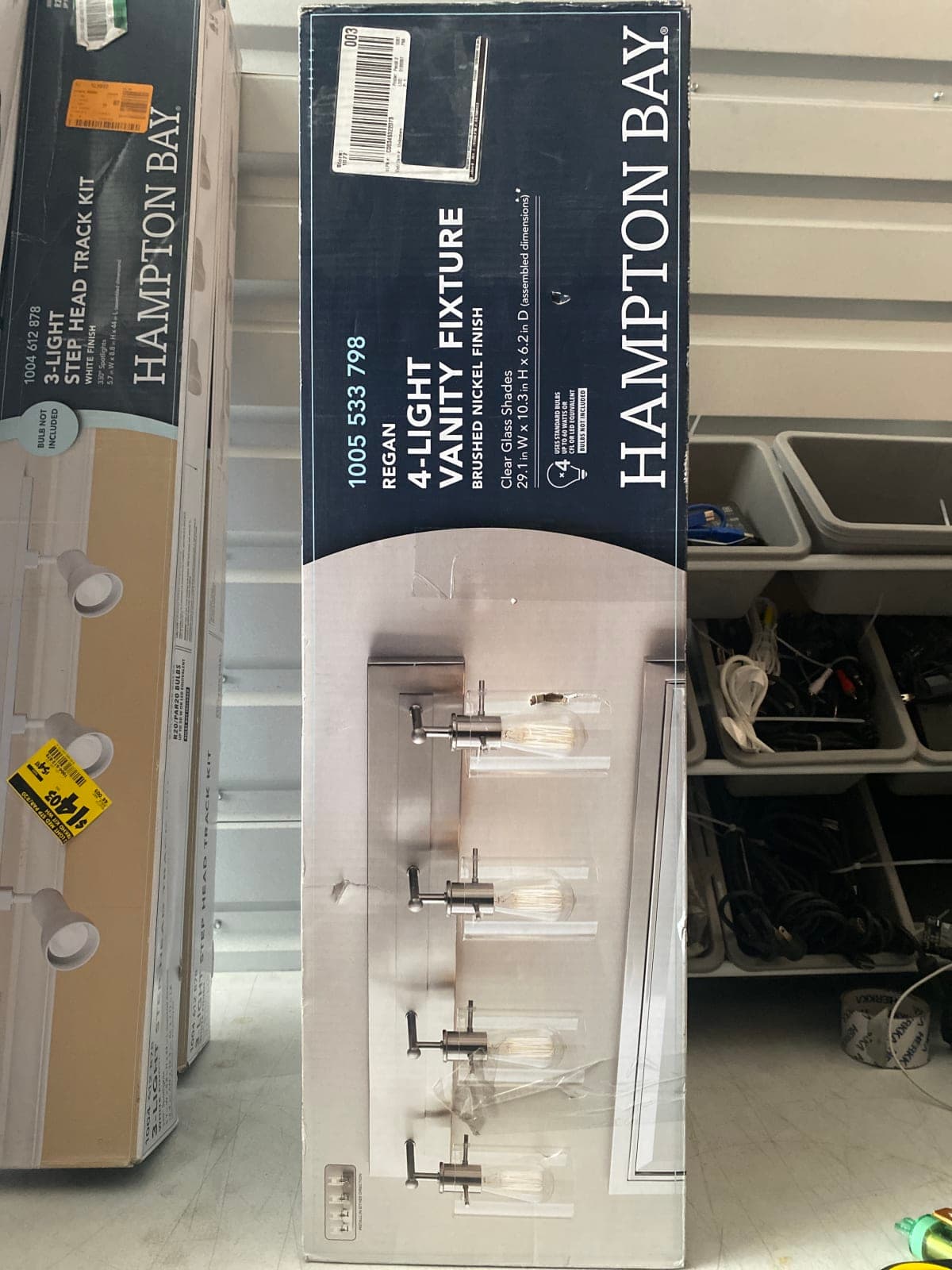 Hampton Bay Regan 4-Light Vanity Fixture - Brushed Nickel Finish