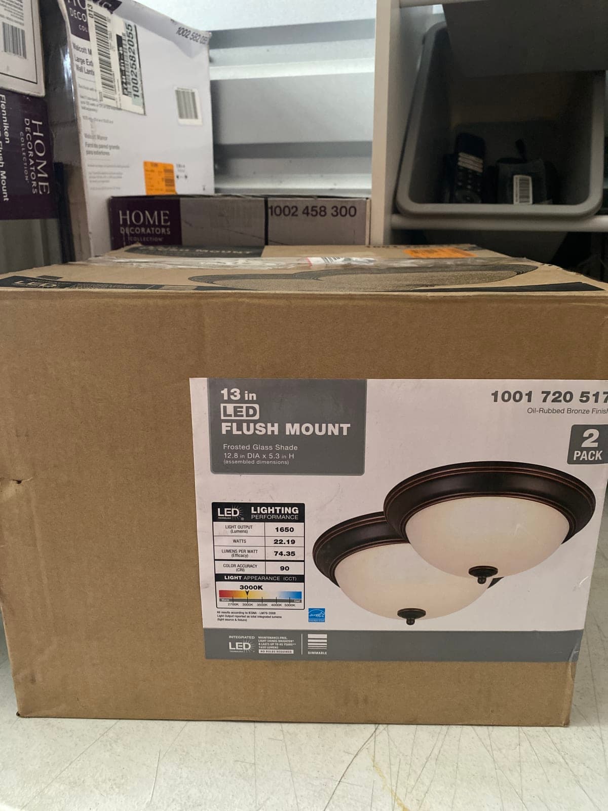 Home Decorators Collection 13 in LED Flush Mount Light - 2 Pack