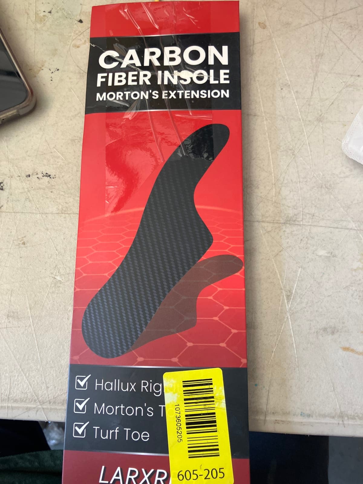 LARXR Carbon Fiber Insole - Morton's Extension