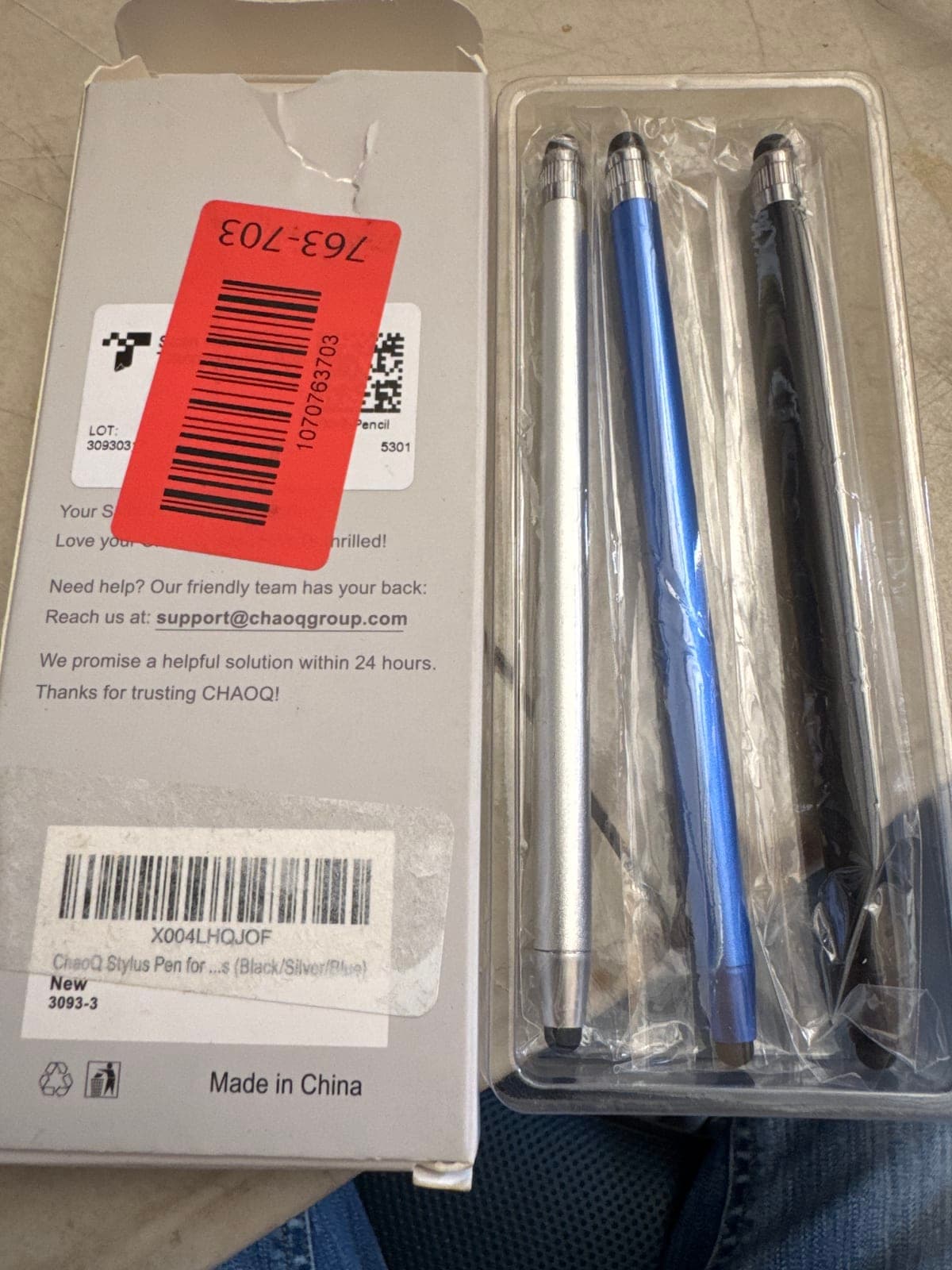 ChaoQ Stylus Pen Set - 3 Pack (Black/Silver/Blue)