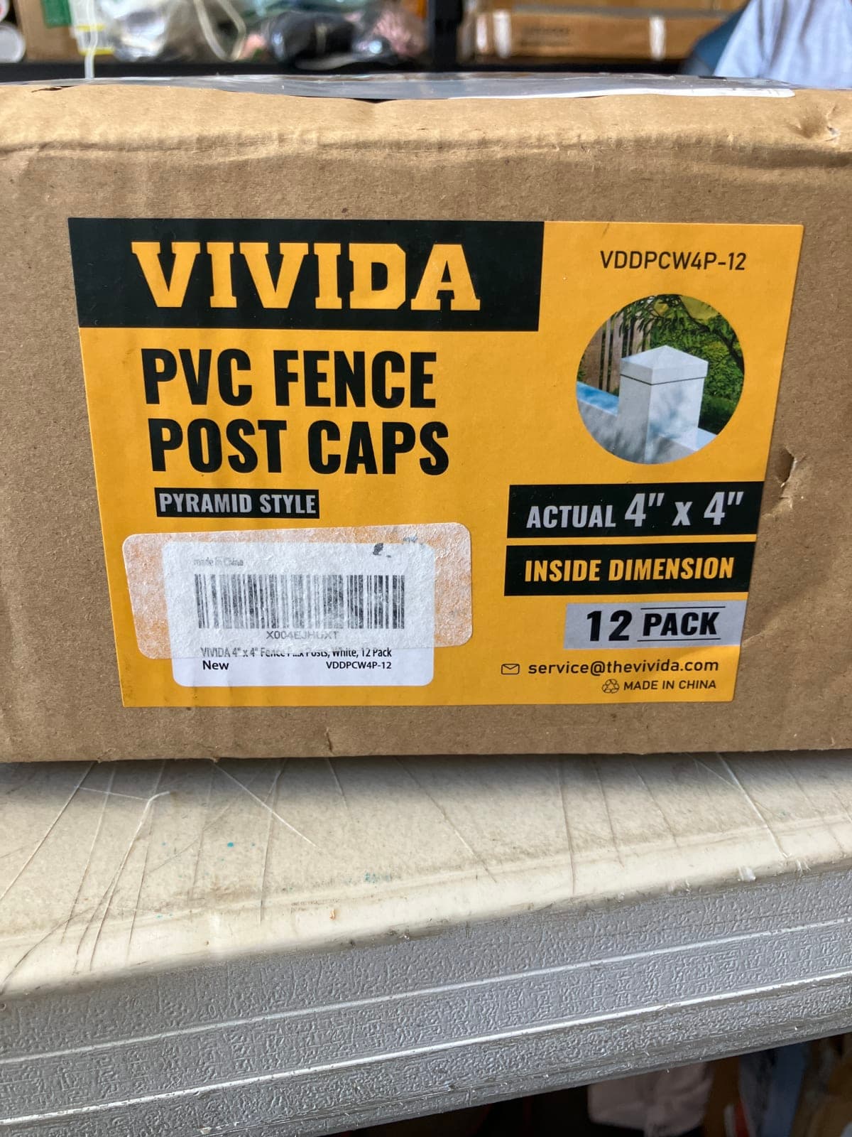 Vivida PVC Fence Post Caps - Pyramid Style, 12 Pack