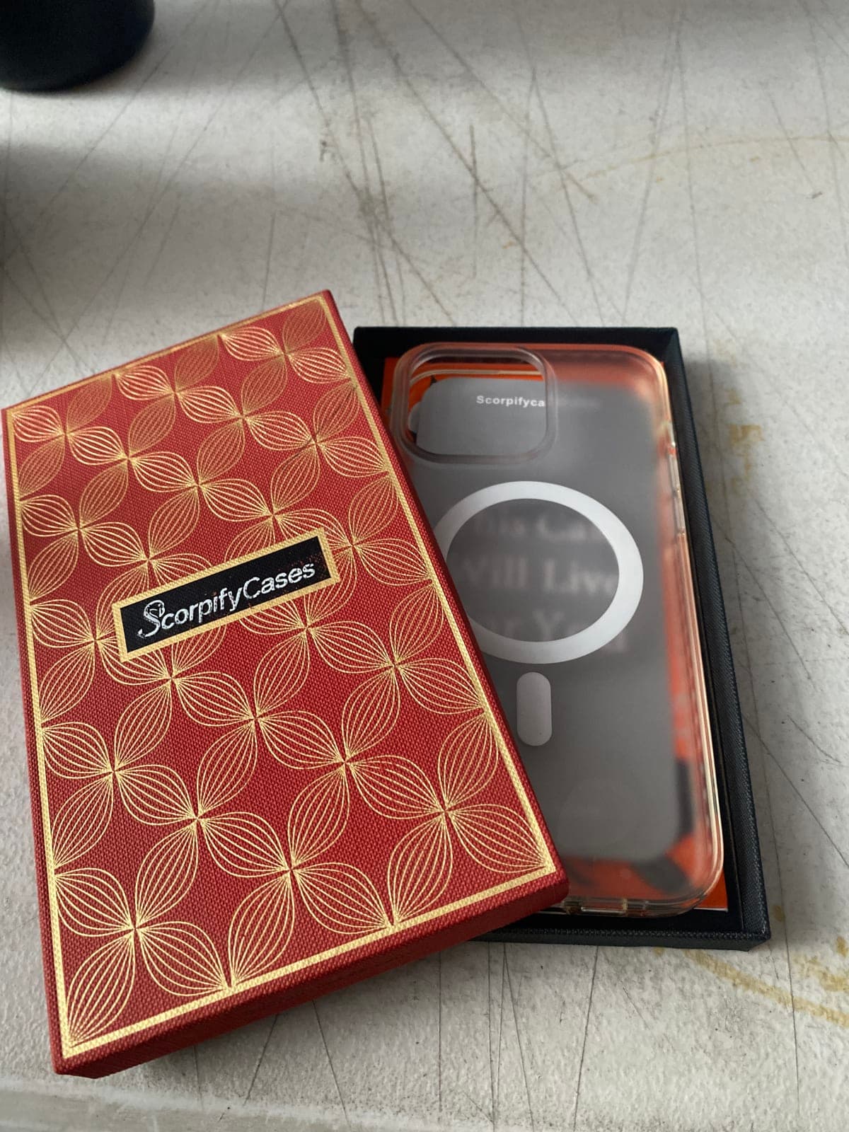 Scorpify Cases iPhone Case - Clear with Orange Accents