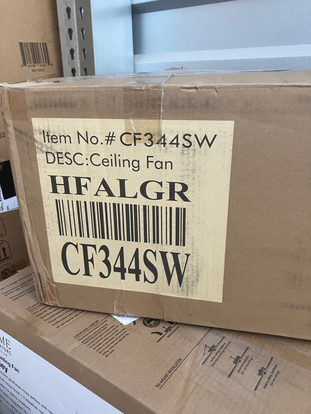 44-Inch Indoor/Outdoor White Ceiling Fan