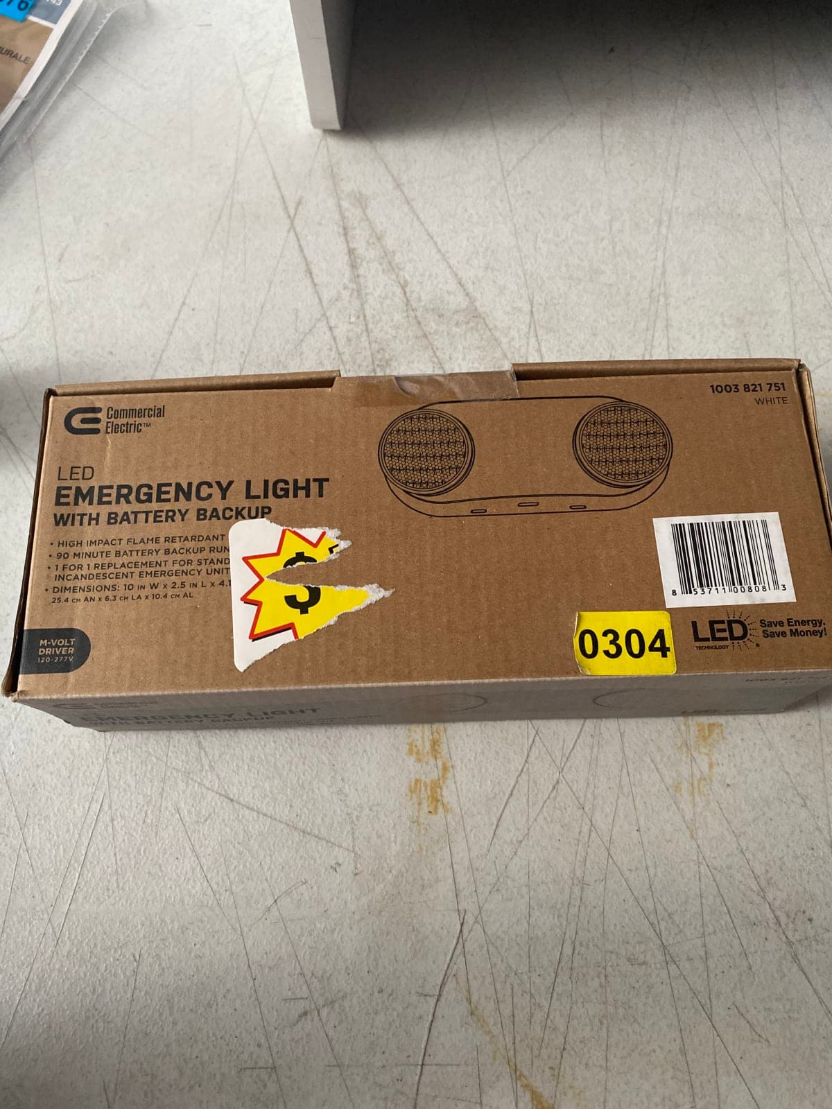 Commercial Electric LED Emergency Light with Battery Backup