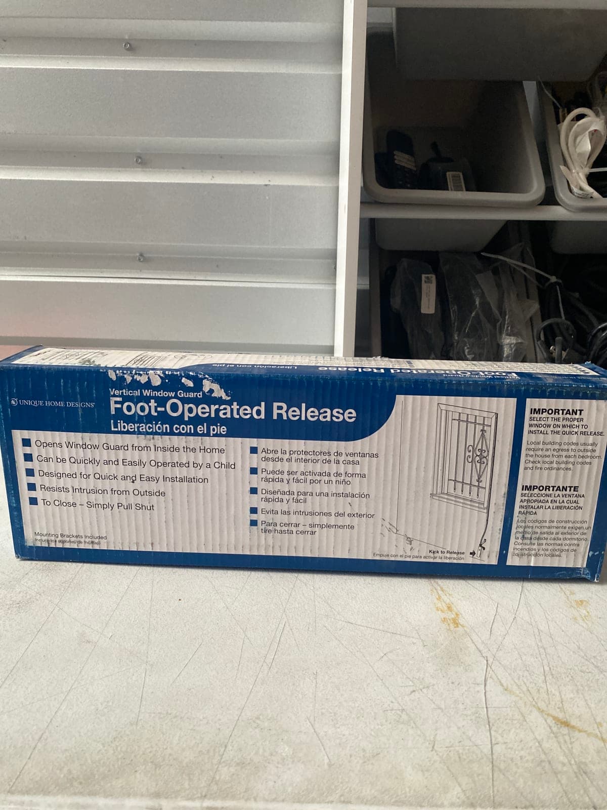 Unique Home Designs Foot-Operated Window Guard