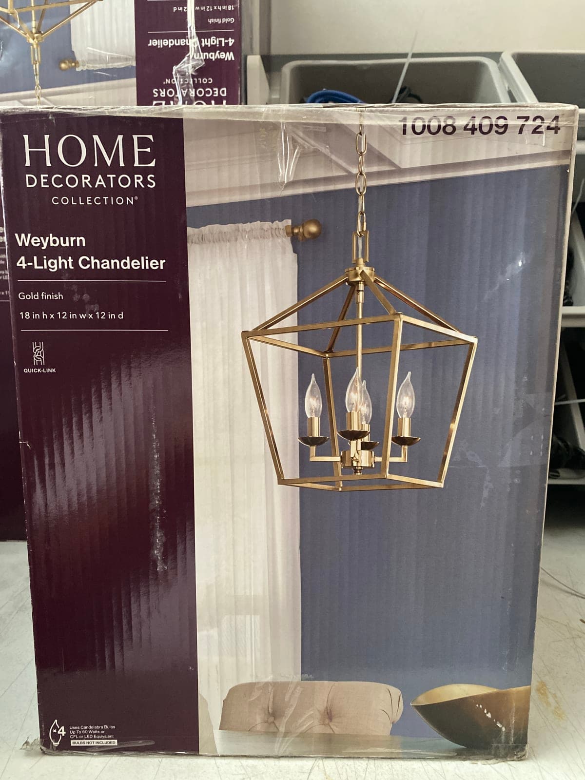 Home Decorators Collection Weyburn 4-Light Chandelier - Gold Finish