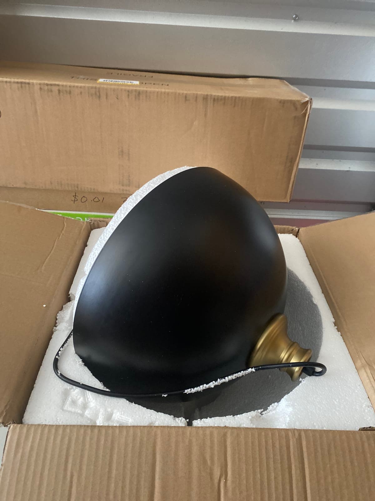 Modern Black and Gold Pendant Light Fixture