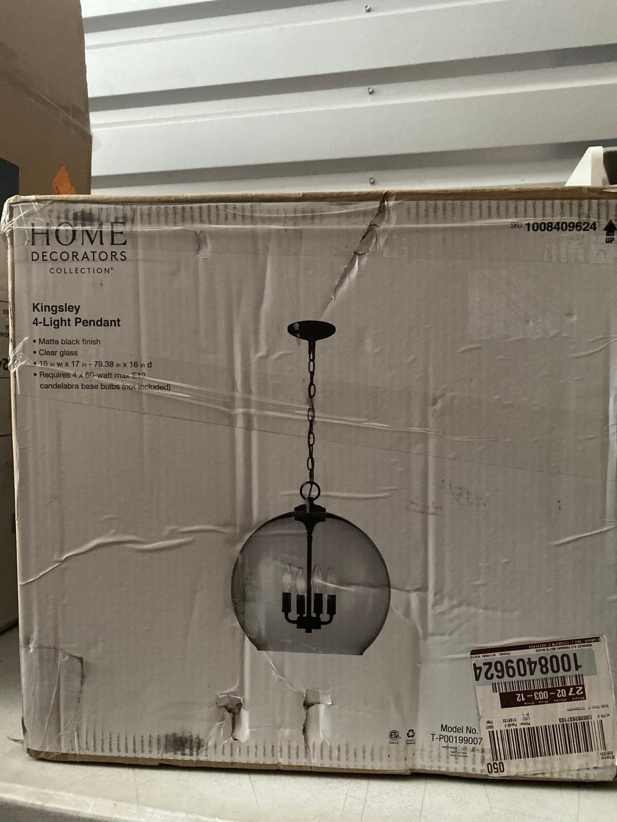 Home Decorators Kingsley 4-Light Pendant - Matte Black Finish