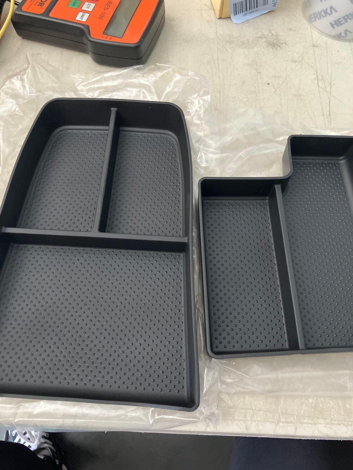 Black Plastic Drawer Organizer Set - 2-Piece Storage Solution