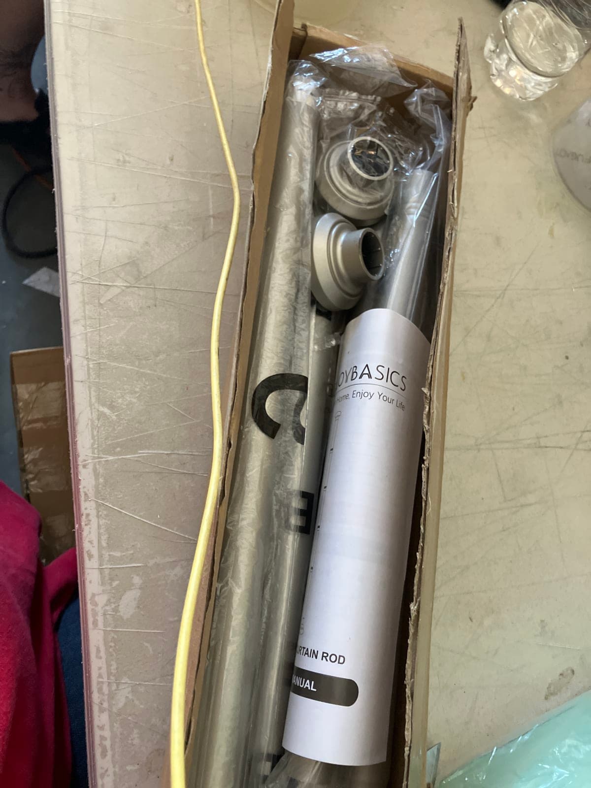 Rod Desyne shower Curtain Rod Set - Adjustable Length - Silver Finish