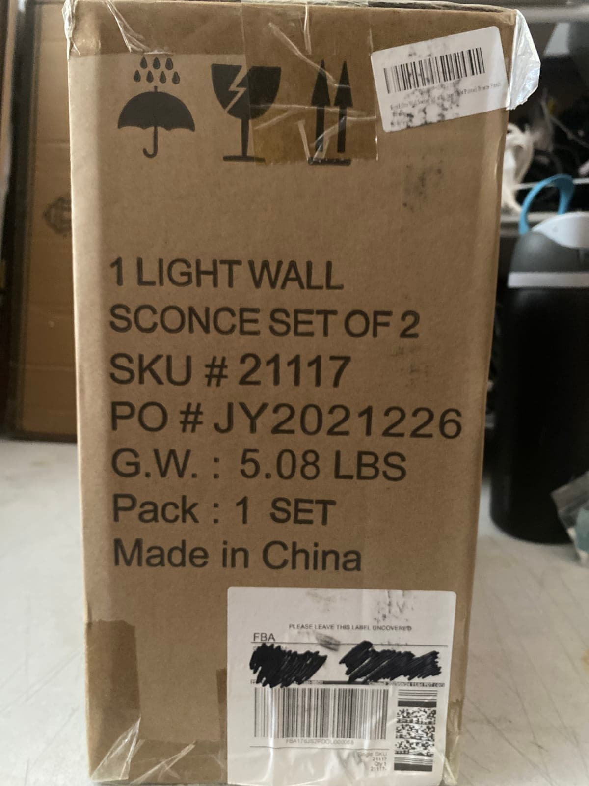1 Light Wall Sconce Set of 2 - Modern Lighting Fixture