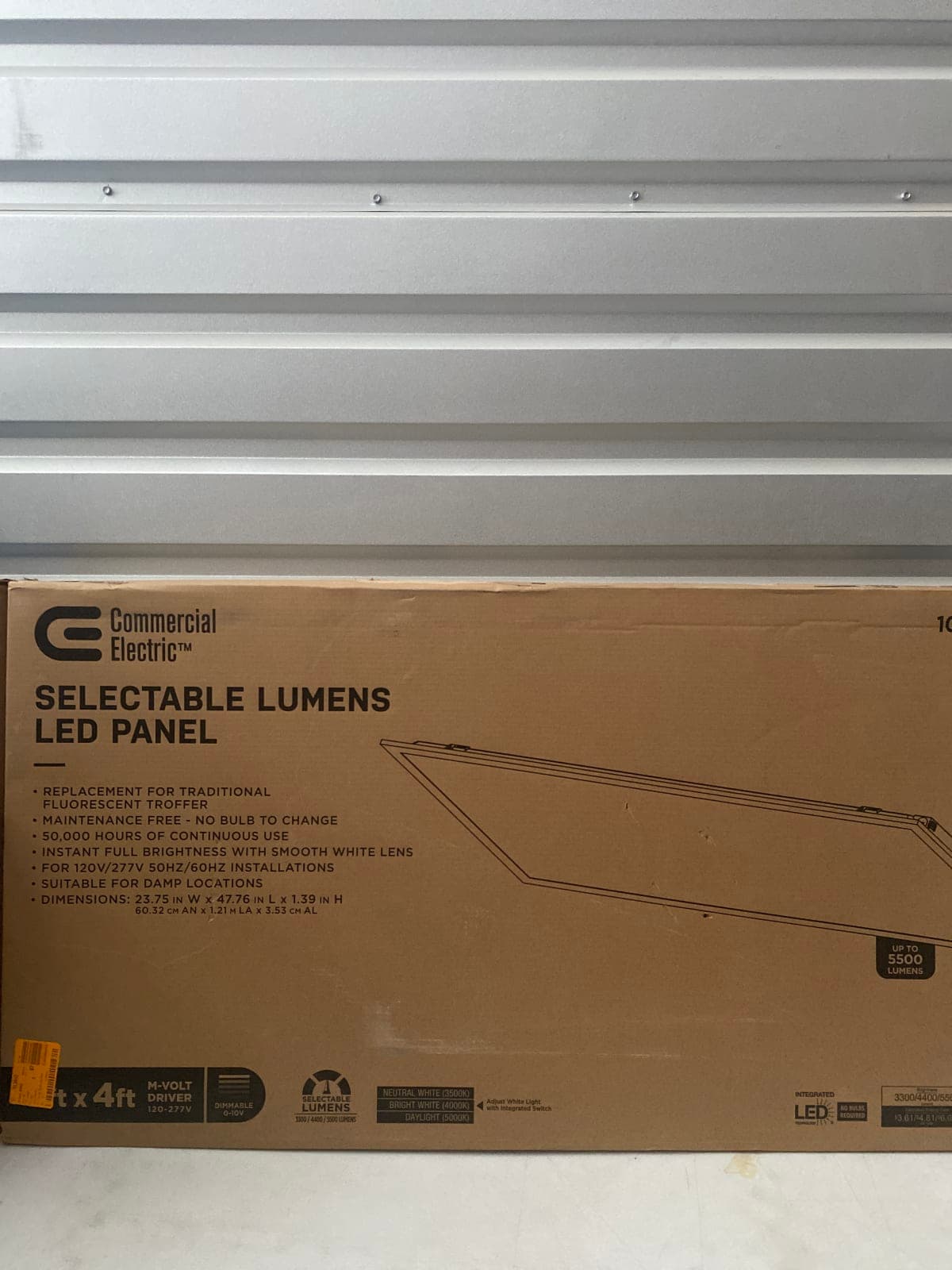 Commercial Electric Selectable Lumens LED Panel 4ft