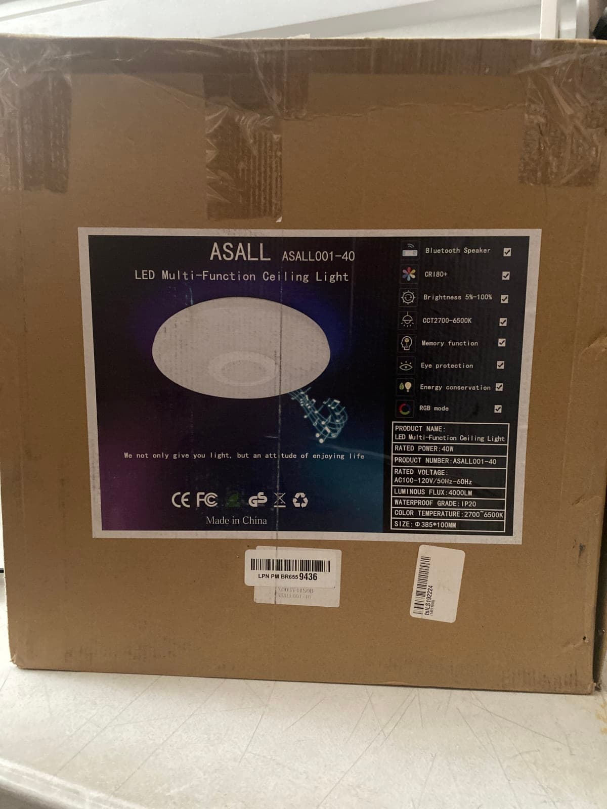 ASALL LED Multi-Function Ceiling Light with Bluetooth Speaker