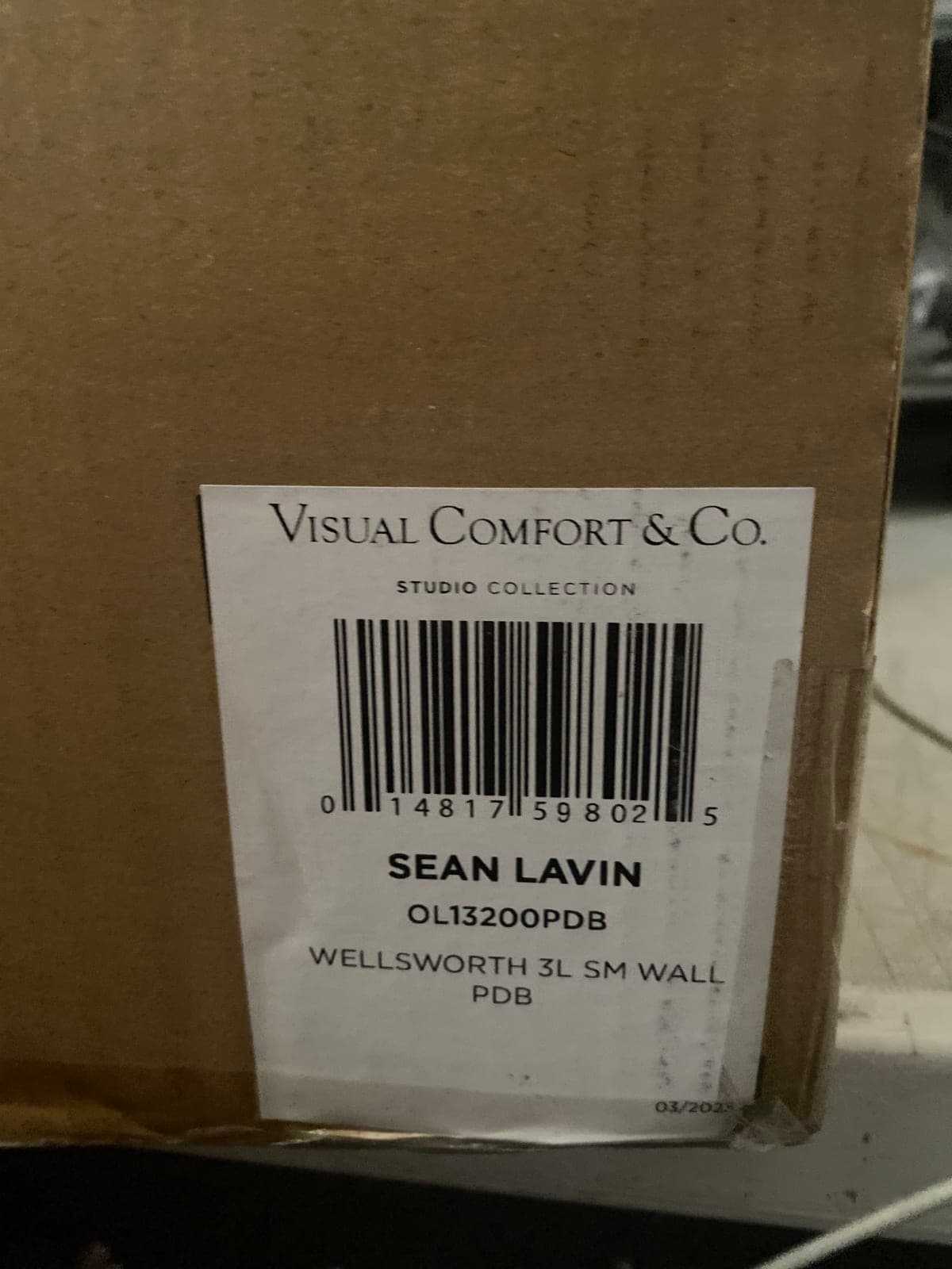 Visual Comfort & Co. Wellsworth 3L Small Wall Sconce by Sean Lavin