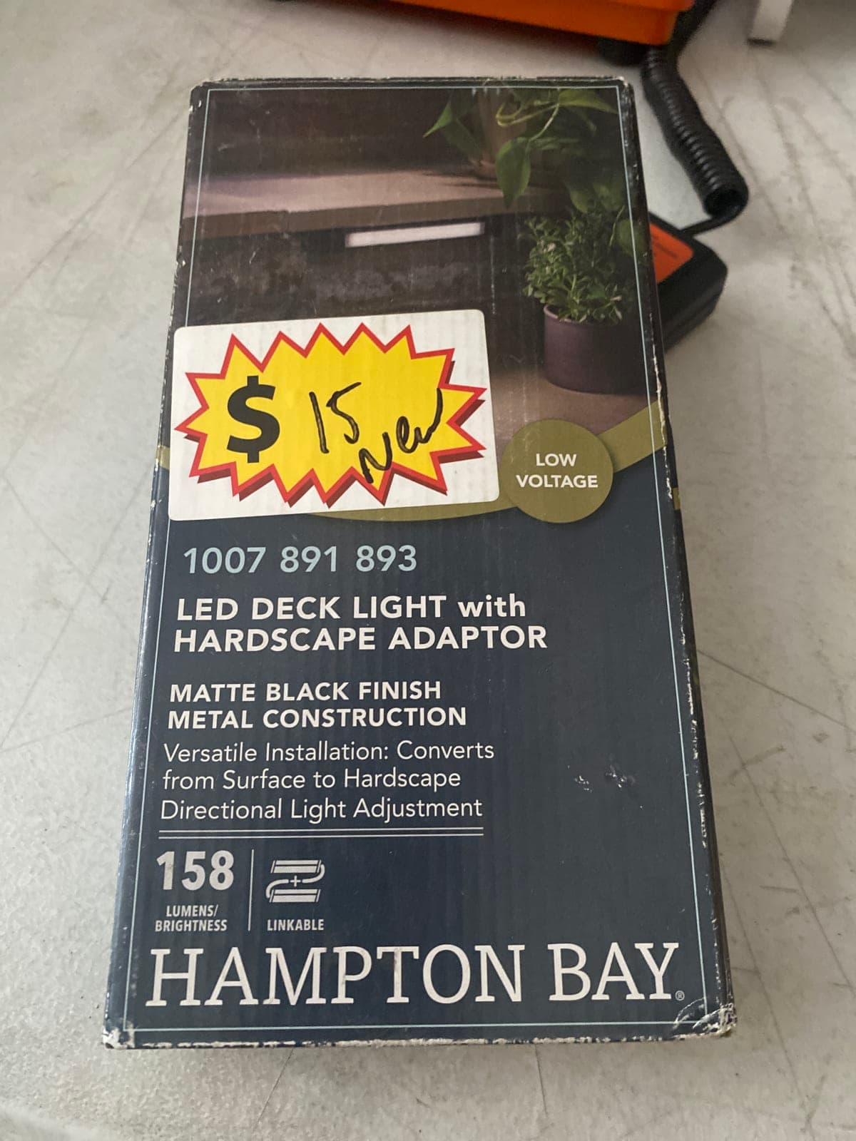 Hampton Bay LED Deck Light with Hardscape Adaptor - Matte Black