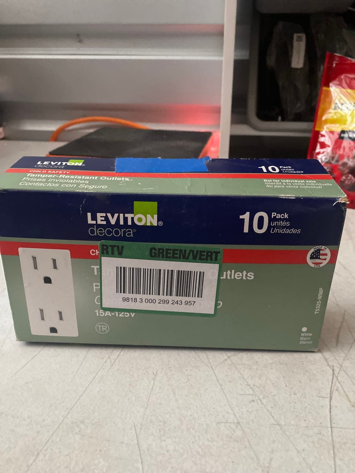 Leviton Decora Tamper-Resistant Outlets - **PACK OF 3**