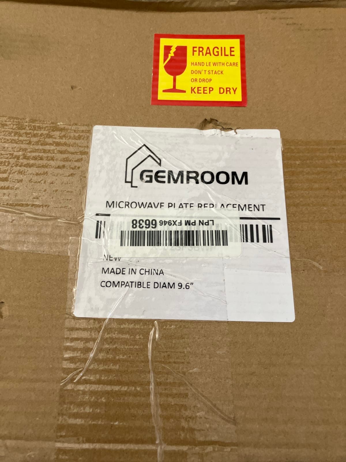 Gemroom Microwave Plate Replacement - 9.6 Inch Diameter