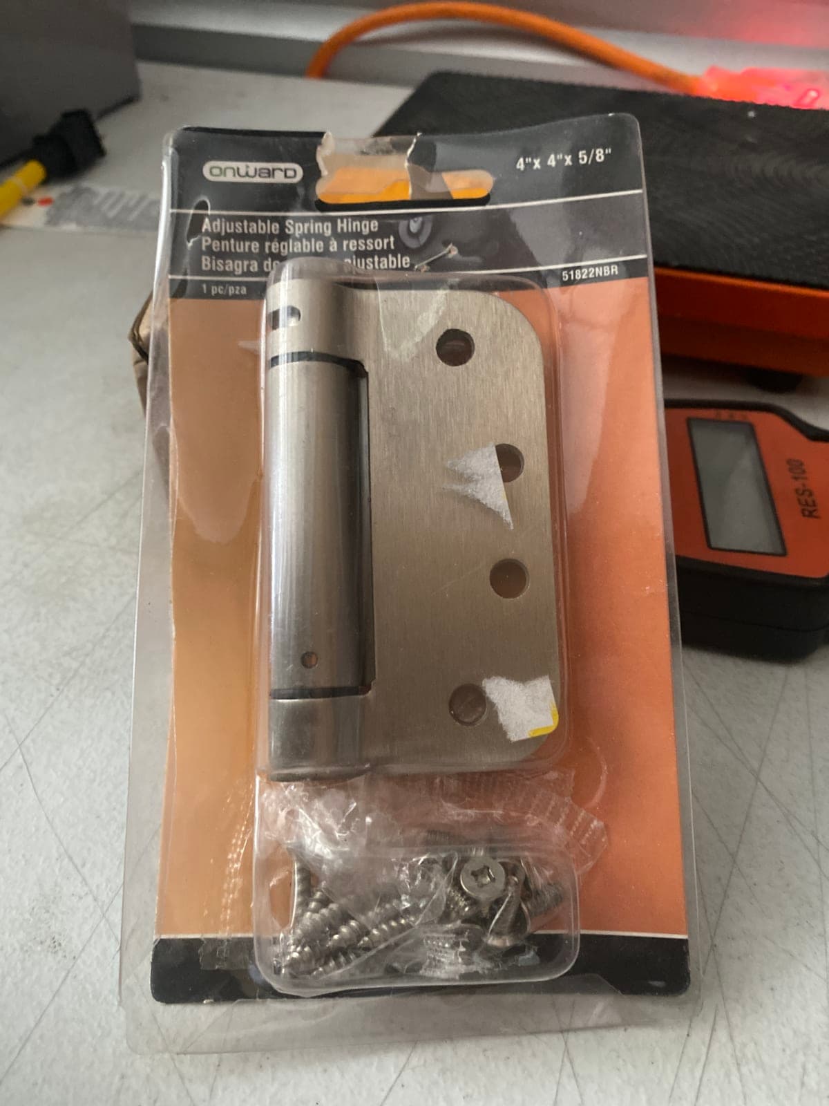 Onward Adjustable Spring Hinge 4" x 4" 5/8" Stainless Steel