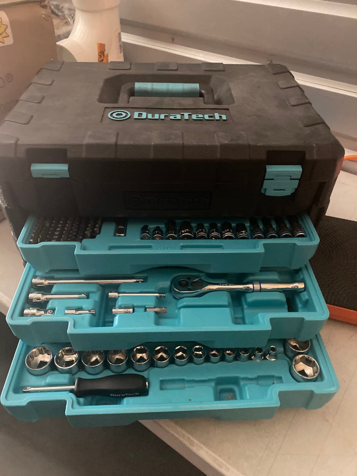 DURATECH 497PCS Mechanics Tool Set w/SAE and Metric Sockets w/3 Drawer Tool Box