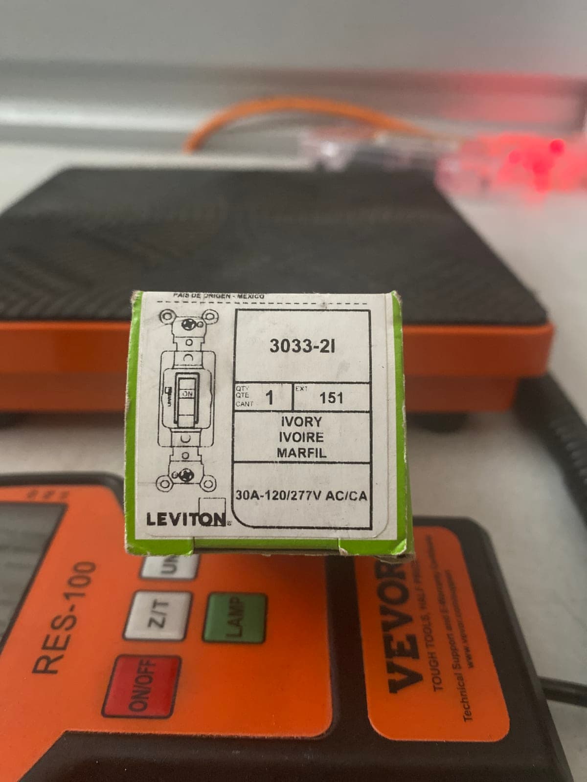 Leviton 3033-2I 30A 120/277V Ivory Duplex Receptacle