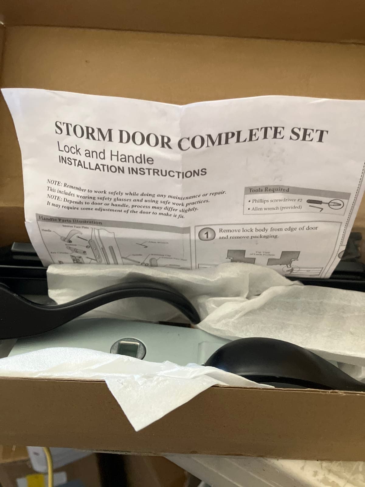 Storm Door Complete Set - Lock and Handle Installation Kit