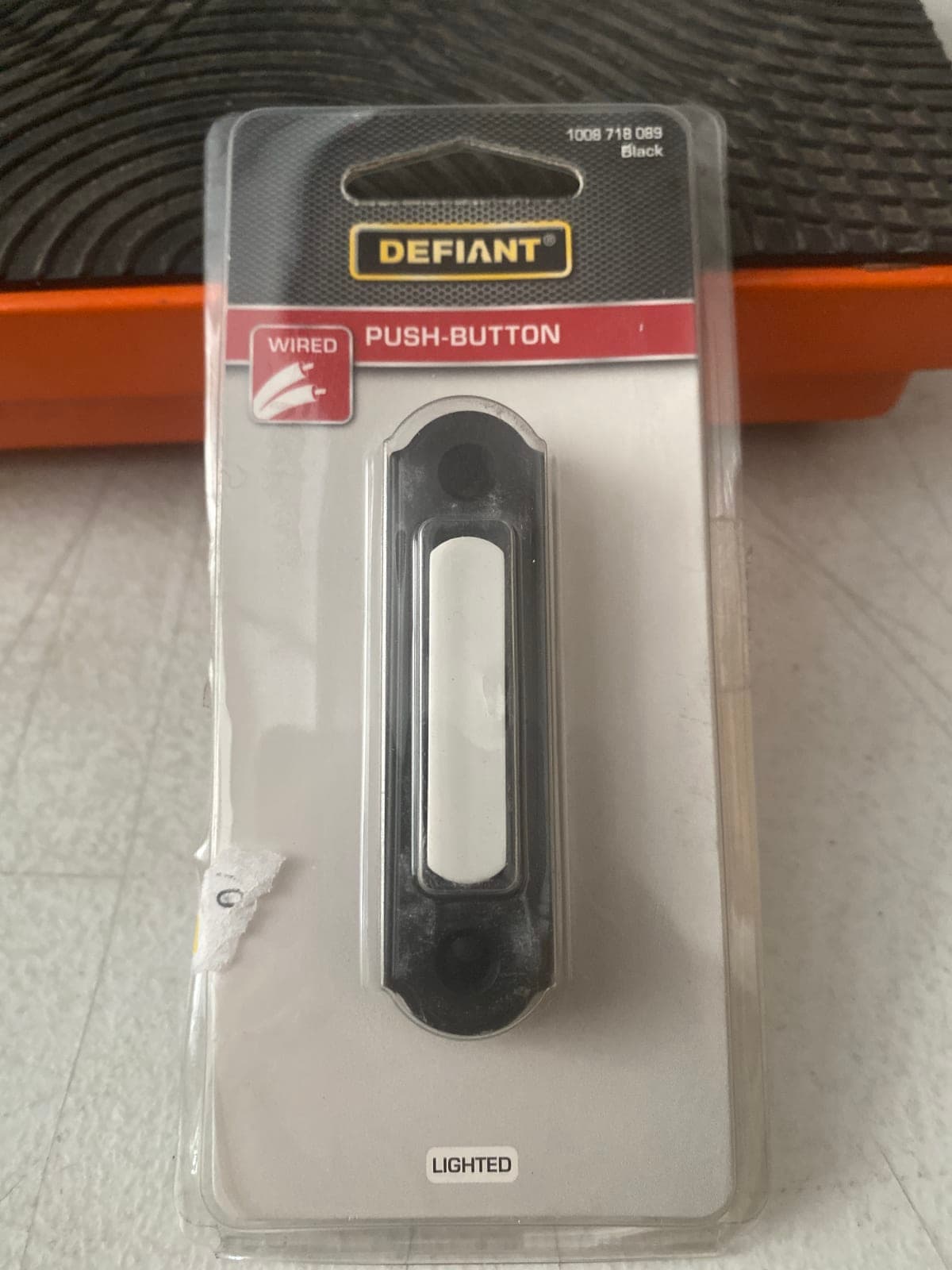 Defiant Wired Push-Button Doorbell - Lighted Black