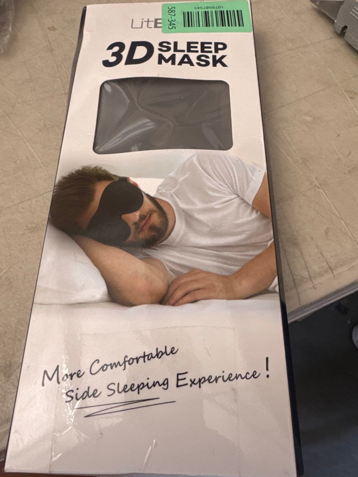 LiteE 3D Sleep Mask for Comfortable Side Sleeping
