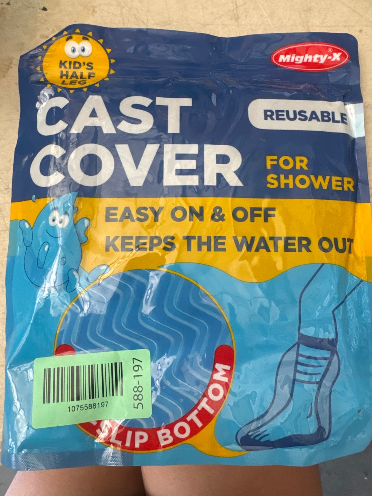 Mighty-X Kids Half Leg Cast Cover - Reusable Shower Protector