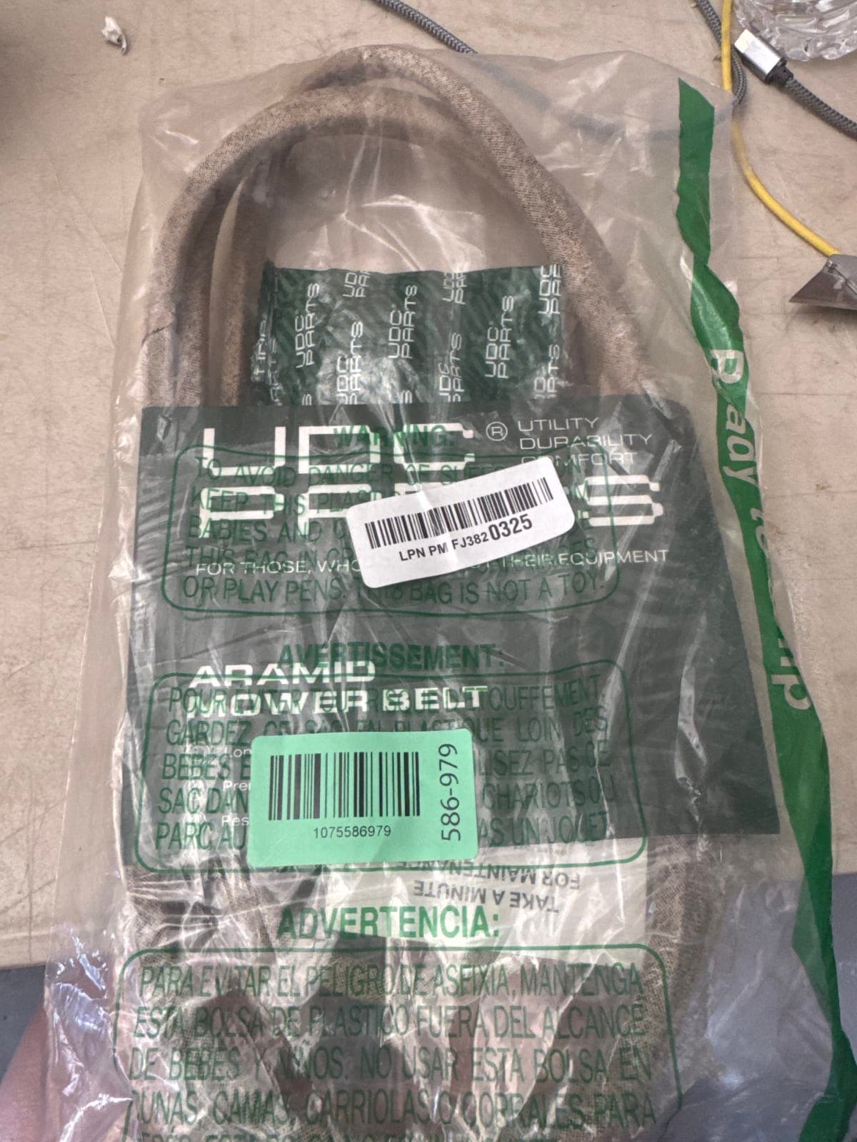UDC Parts Power Belt Replacement for mower